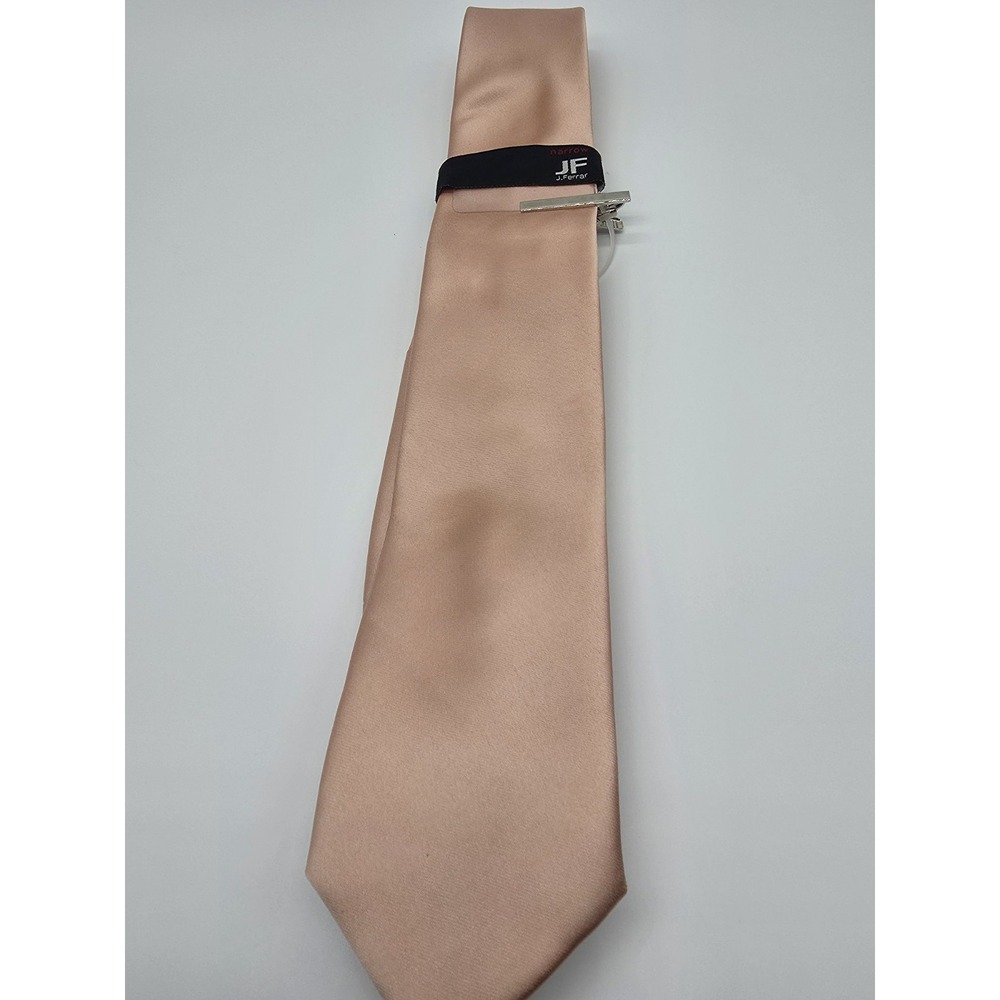 JF J. Ferrar Men's Polyester Tie Champagne 58" x 2.75 NWT